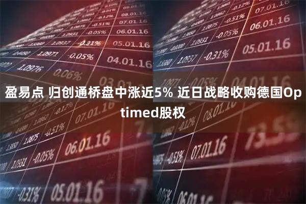 盈易点 归创通桥盘中涨近5% 近日战略收购德国Optimed股权