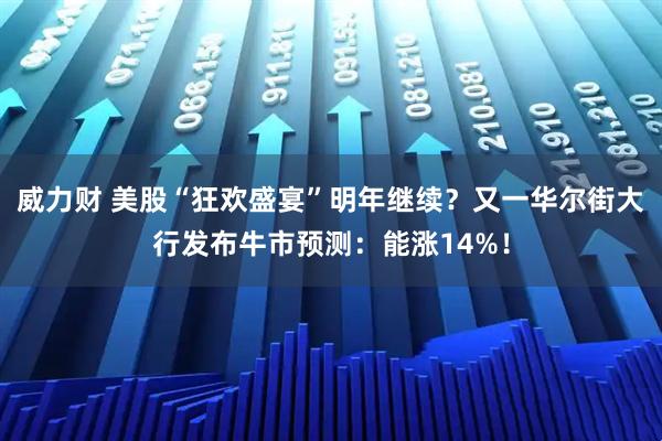 威力财 美股“狂欢盛宴”明年继续？又一华尔街大行发布牛市预测：能涨14%！